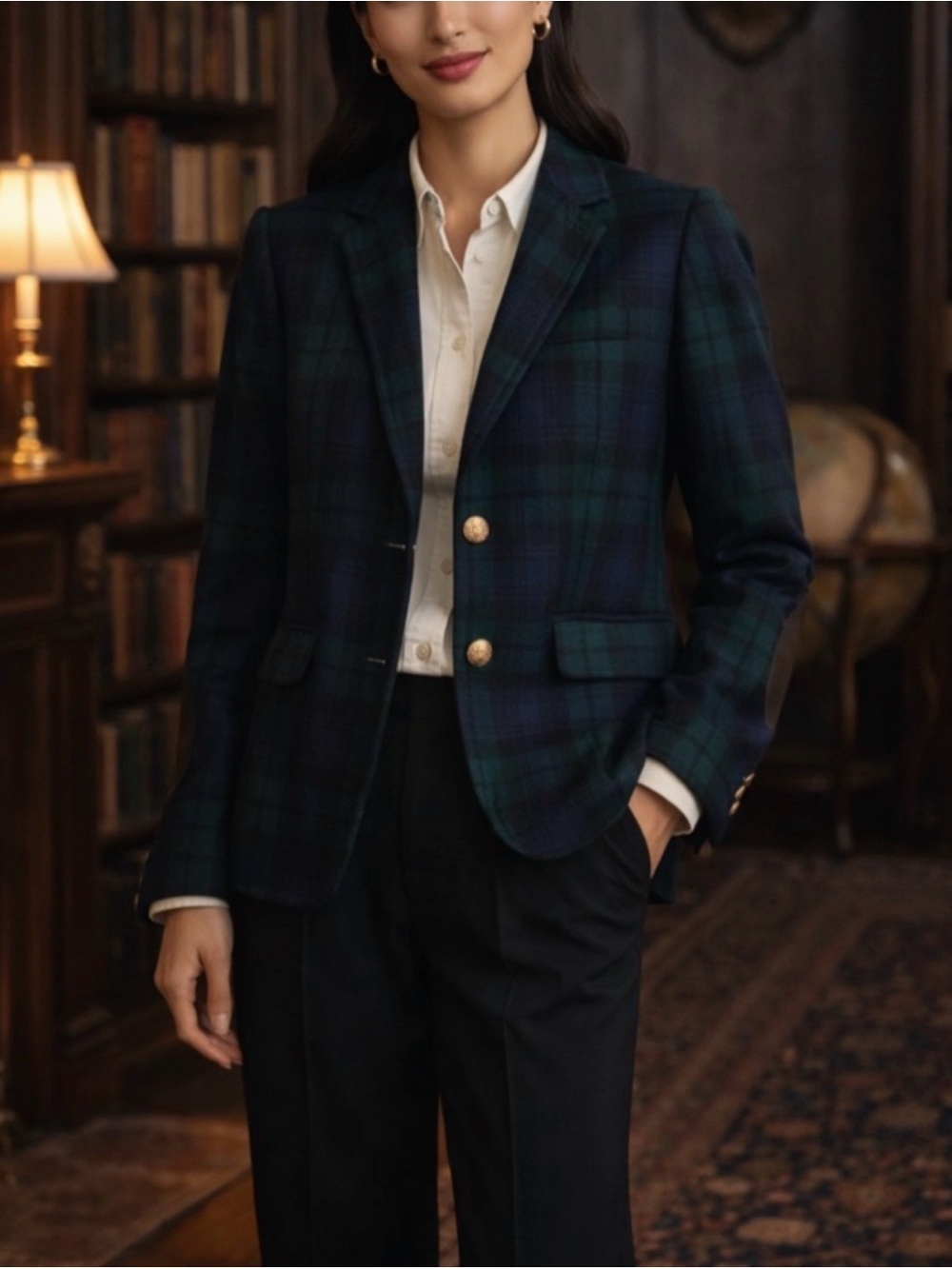 J.Crew Schoolboy Blackwatch Tartan Plaid 100% Wool Blazer Jacket 2